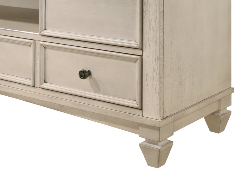 Saywer Antique 68" White/Brown TV Stand - Lara FurnitureTV Stand