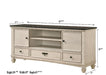 Saywer Antique 68" White/Brown TV Stand - Lara Furniture
