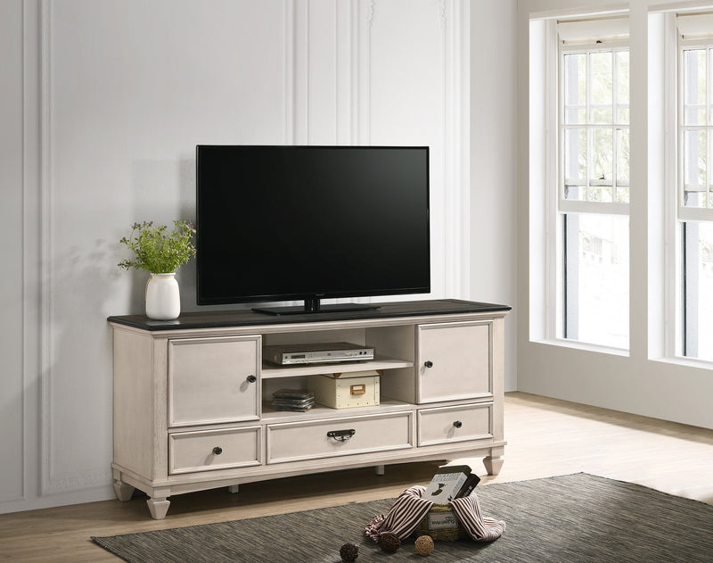 Saywer Antique 68" White/Brown TV Stand - Lara FurnitureTV Stand