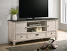 Saywer Antique 68" White/Brown TV Stand - Lara Furniture