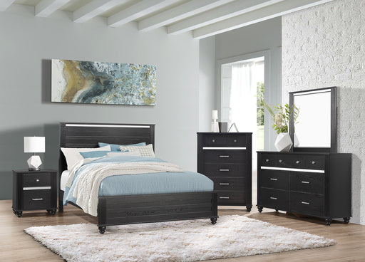 Gaston Black Panel Bedroom Set - Lara Furniture