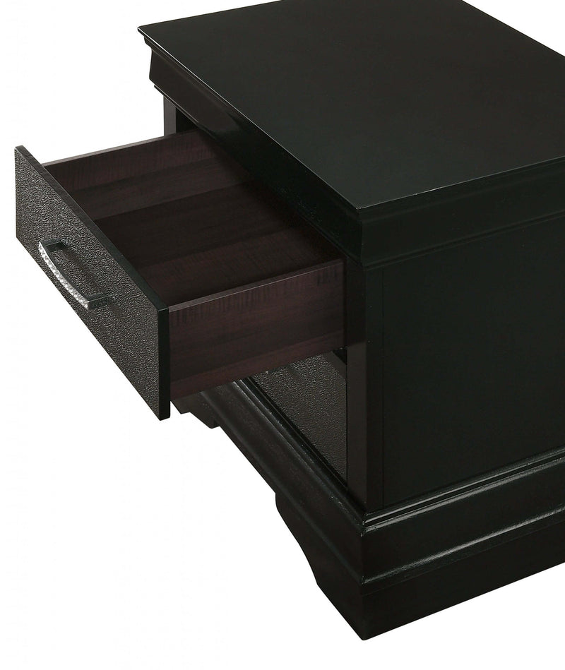 Amalia Black Nightstand - Lara FurnitureNightstand