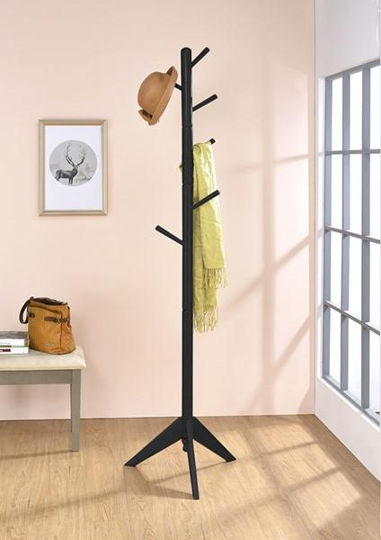 Straight Black Hall Tree - Lara Furniture