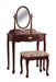 Oval Cherry Vanity Set - Lara Furniture
