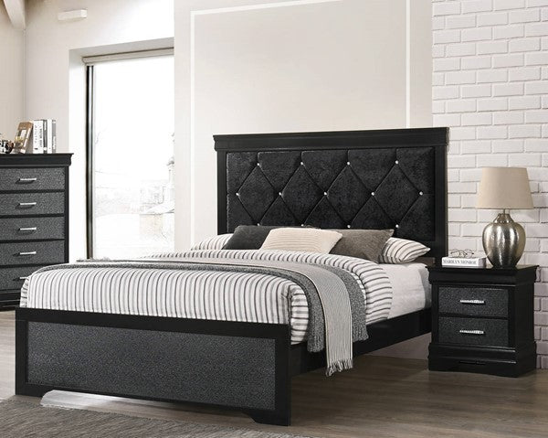 Amalia Black Full Panel Bed