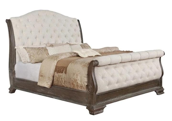 Sheffield Antique Gray Queen Sleigh Bed - Lara Furniture