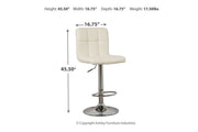 Bellatier Bone Adjustable Height Bar Stool (Set of 2) - Lara FurnitureBarstool