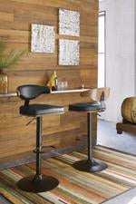 Bellatier Brown/Black Adjustable Height Bar Stool - Lara Furniture