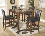 Theo Warm Brown Counter Height Dining Table and Bar Stools (Set of 5) - Lara Furniture