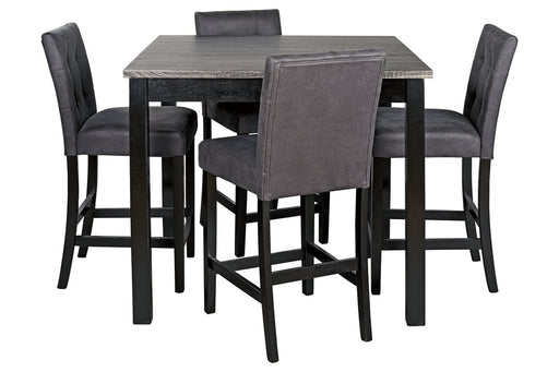 Garvine Two-tone Counter Height Dining Table and Bar Stools (Set of 5) - Lara Furniture