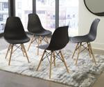Jaspeni Black/Natural Dining Chair - Lara Furniture