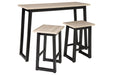 Waylowe Two-tone Counter Height Dining Table and Bar Stools (Set of 3) - Lara Furniture