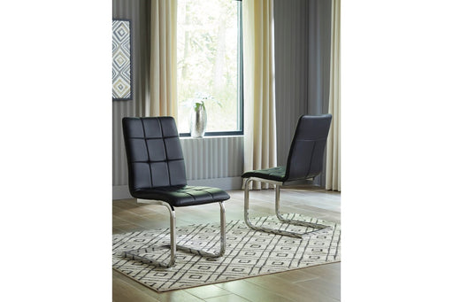 Madanere Black/Chrome Finish Dining Chair - Lara Furniture