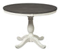 Nelling White/Dark Brown Round Dining Table - Lara Furniture