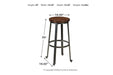 Challiman Rustic Brown Bar Height Bar Stool (Set of 2) - Lara Furniture