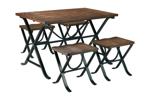 Freimore Medium Brown Dining Table and Stools (Set of 5) - Lara Furniture