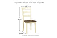Woodanville Cream/Brown Dining Chair (Set of 2) - Lara Furniture