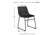 Centiar Black Pub Height Bar Stool (Set of 2) - Lara FurnitureBarstool