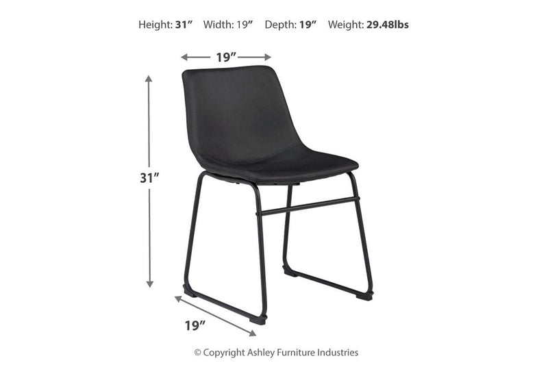 Centiar Black Pub Height Bar Stool (Set of 2) - Lara FurnitureBarstool