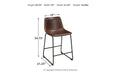 Centiar Brown Counter Height Bar Stool (Set of 2) - Lara Furniture