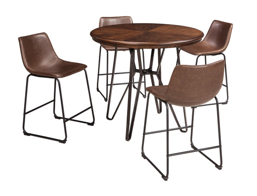 Centiar Brown Counter Height Set - Lara Furniture