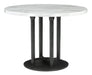 Centiar White-Black Round Dining Room Set - Lara Furniture