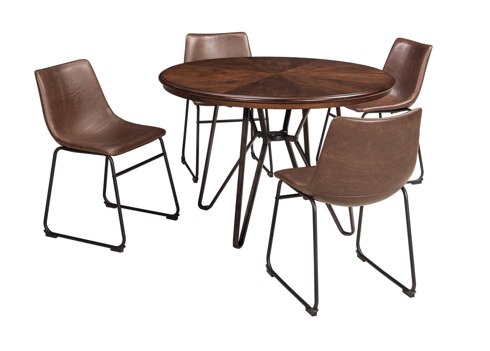 Centiar Brown Round Dining Room Set - Lara Furniture