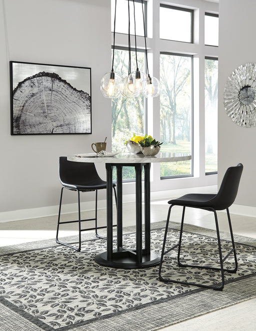 Centiar Black-White Counter Height Set - Lara Furniture