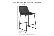 Centiar Black Counter Height Bar Stool (Set of 2) - Lara FurnitureBarstool