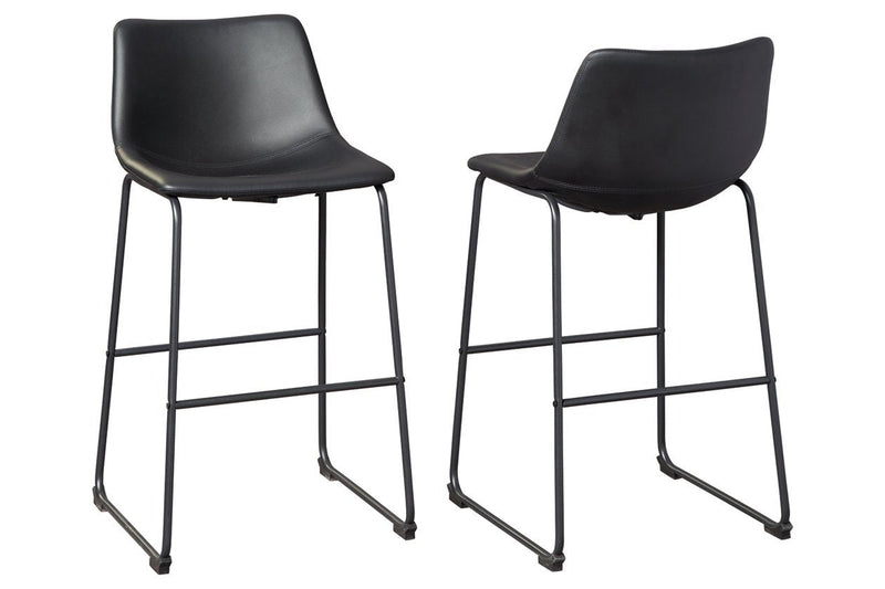 Centiar Black Pub Height Bar Stool (Set of 2) - Lara FurnitureBarstool