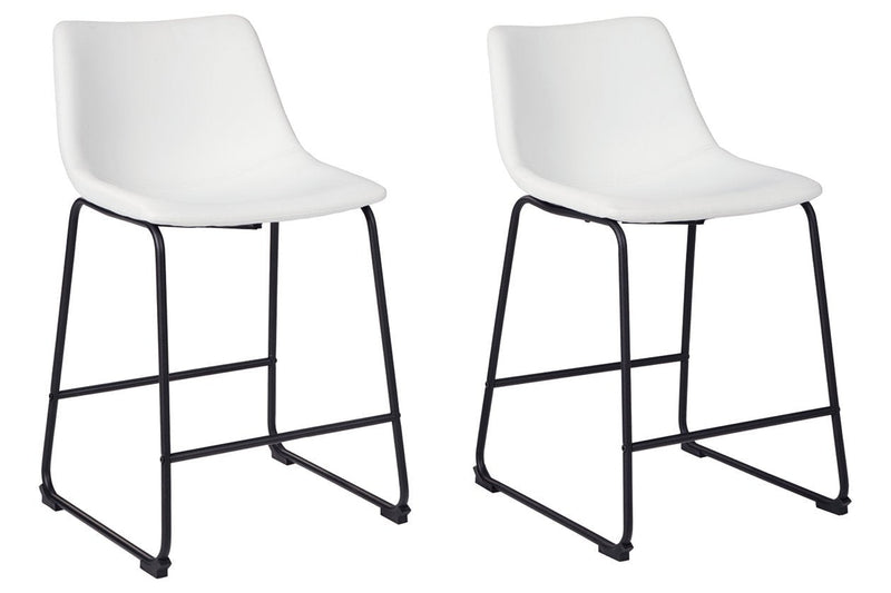 Centiar White Counter Height Bar Stool (Set of 2) - Lara FurnitureBarstool