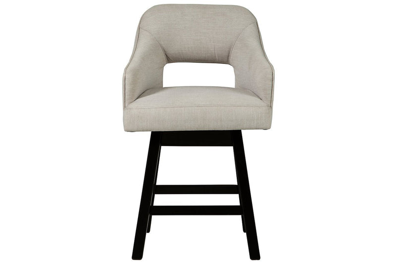 Tallenger White/Dark Brown Counter Height Bar Stool (Set of 2) - Lara FurnitureBarstool