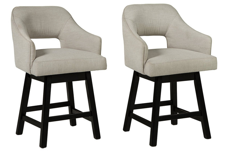 Tallenger White/Dark Brown Counter Height Bar Stool (Set of 2) - Lara FurnitureBarstool