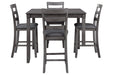 Bridson Gray Counter Height Dining Table and Bar Stools (Set of 5) - Lara Furniture