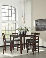 Coviar Brown Counter Height Dining Table and Bar Stools (Set of 5) - Lara Furniture