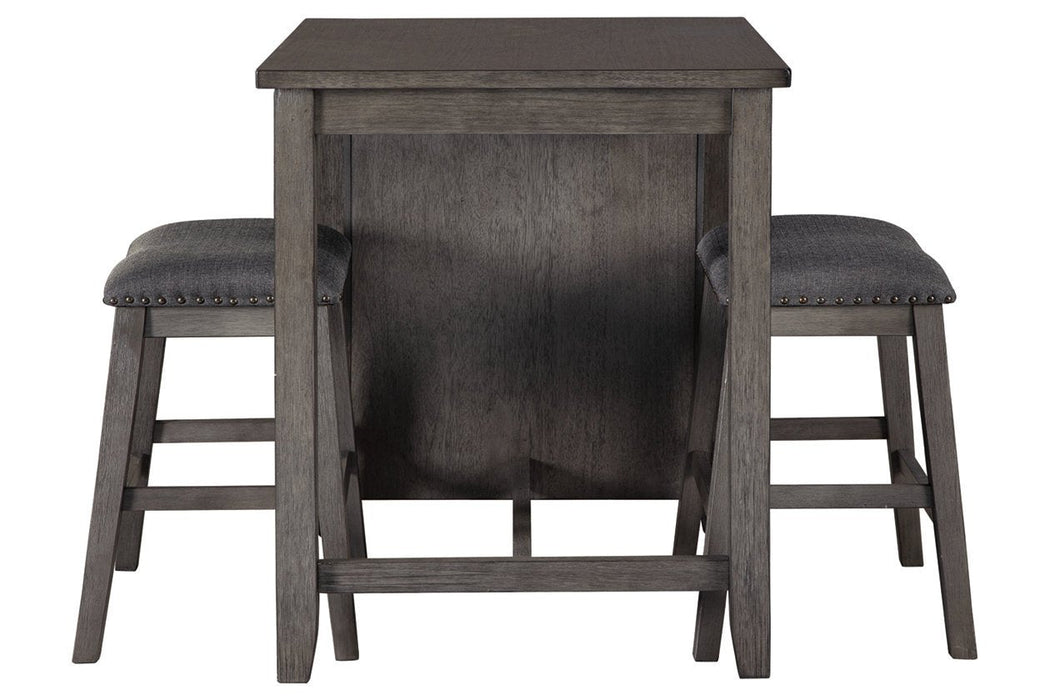Caitbrook Gray Counter Height Dining Table and Bar Stools (Set of 3) - Lara Furniture