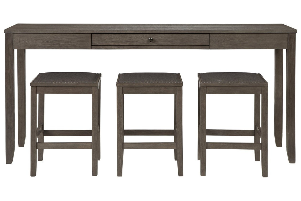 Caitbrook Gray Counter Height Dining Table and Bar Stools (Set of 3) - Lara Furniture
