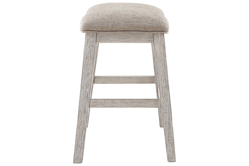 Skempton White/Light Brown Counter Height Bar Stool (Set of 2) - Lara FurnitureBarstool