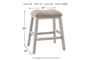 Skempton White/Light Brown Counter Height Bar Stool (Set of 2) - Lara FurnitureBarstool