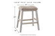 Skempton White/Light Brown Counter Height Bar Stool (Set of 2) - Lara Furniture