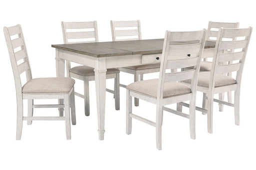 Skempton White/Light Brown Dining Table - Lara Furniture