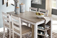 Skempton White/Light Brown Counter Height Dining Table - Lara Furniture