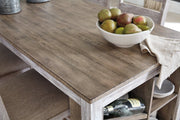 Skempton White/Light Brown Counter Height Dining Table and Bar Stools (Set of 3) - Lara FurnitureCounter Height Table
