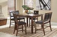 Meredy Brown Counter Height Dining Table and Bar Stools (Set of 5) - Lara Furniture
