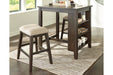 Rokane Light Brown Counter Height Dining Table and Bar Stools (Set of 3) - Lara Furniture