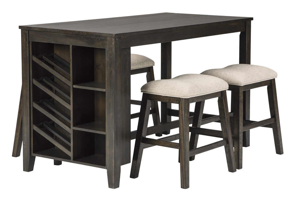 Rokane Brown Counter Height Set - Lara Furniture
