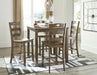 Hazelteen Medium Brown Counter Height Dining Table and Bar Stools (Set of 5) - Lara Furniture