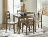 Hazelteen Medium Brown Dining Table and Chairs (Set of 5) - Lara Furniture