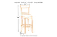 Drewing Brown Bar Height Bar Stool (Set of 2) - Lara Furniture