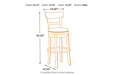 Pinnadel Light Brown Bar Height Bar Stool - Lara Furniture